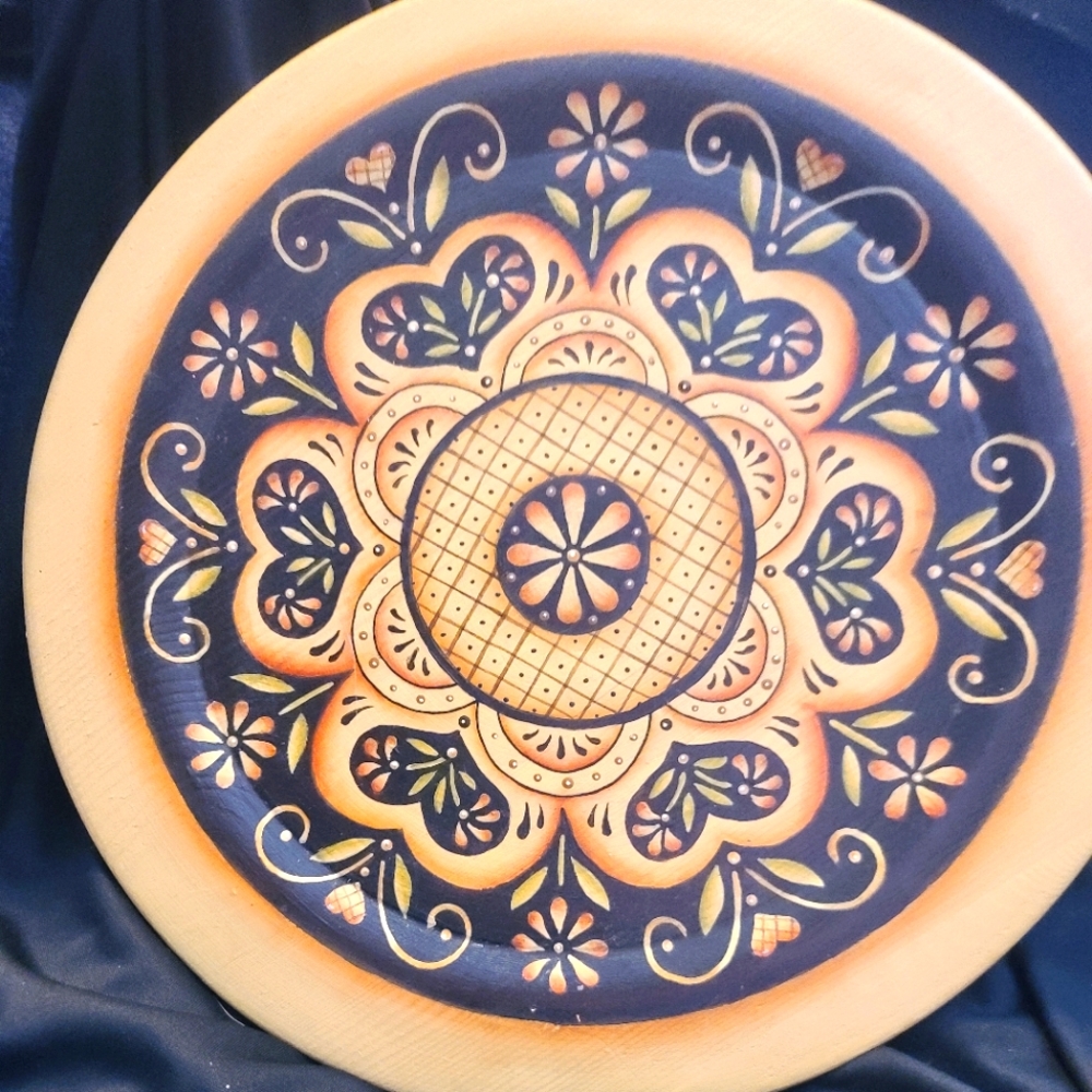 Handcrafted Decorative Plate with Floral Design